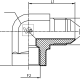 Адаптер 90° JIC(ш) 1.5/8" - BSPP(F) 1" (Vitillo SPA)